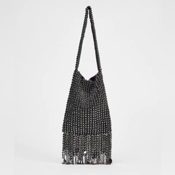 ZARA METAL APPLIQUÉS SHOULDER BAG - Picture 8 of 8